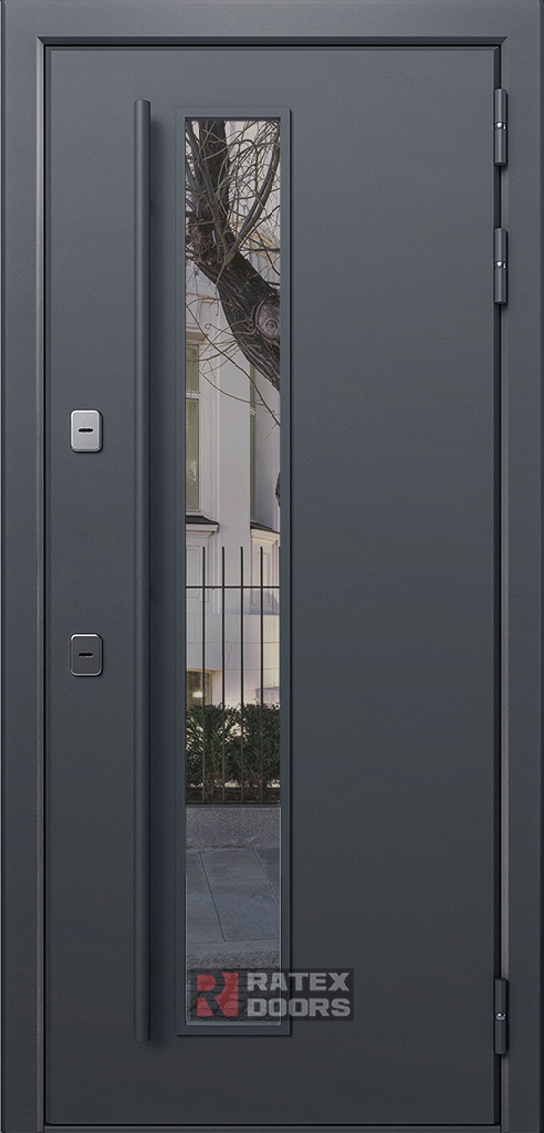 Sigma Doors Входная дверь Ratex T4 RAL 7024, арт. 0001577 - фото №1 (внешняя сторона)